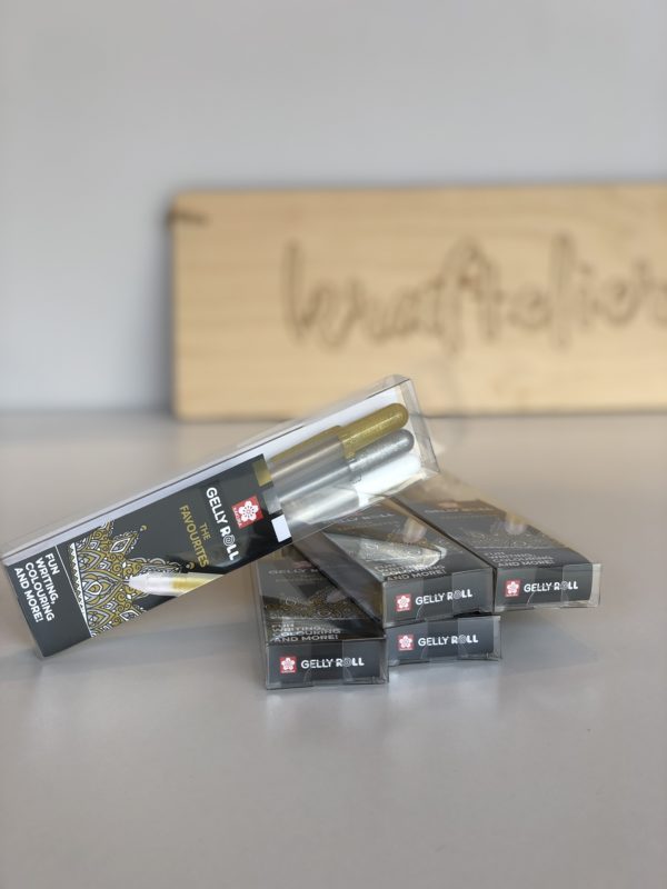 Gelly roll set: goud, zilver, wit