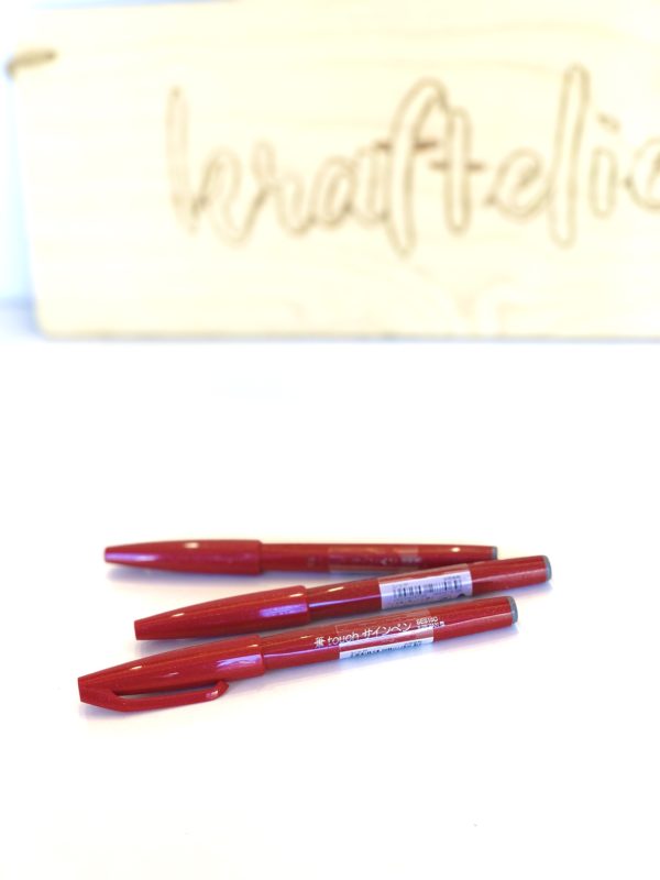 Pentel touch sign brush pen rood