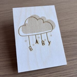 Houten wenskaart - Baby