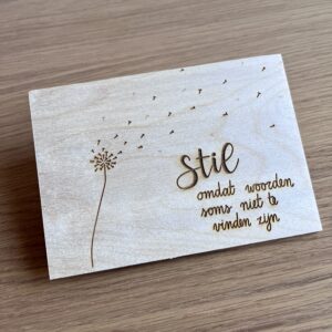 Houten wenskaart - Stil
