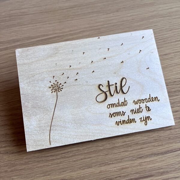 Houten wenskaart - Stil