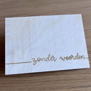 Houten wenskaart - Zonder woorden