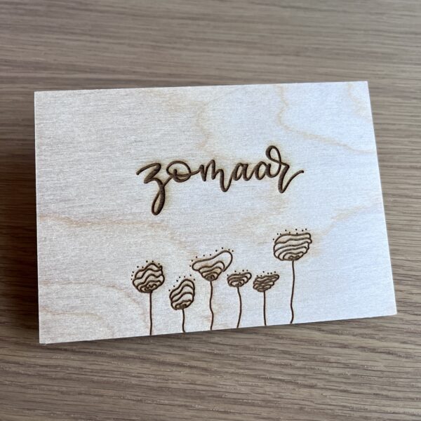 Houten wenskaart - Zomaar