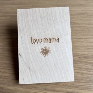 Houten wenskaart - Leve mama